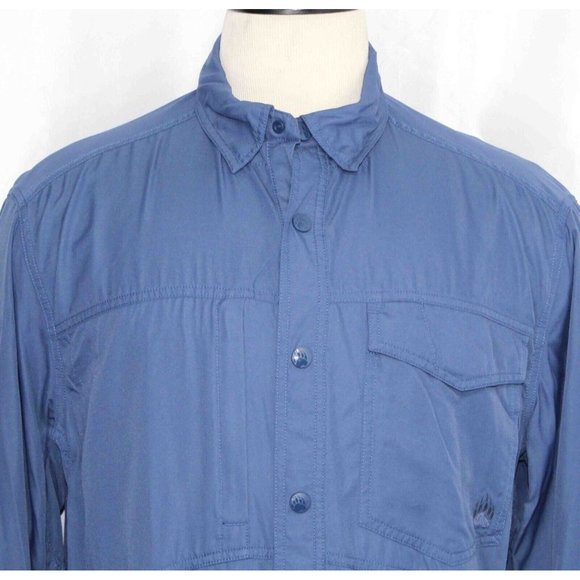 Duluth Alaskan HardGear Tongass Blue L/S Button Wicking Shirt Mens Size Large - Picture 2 of 5